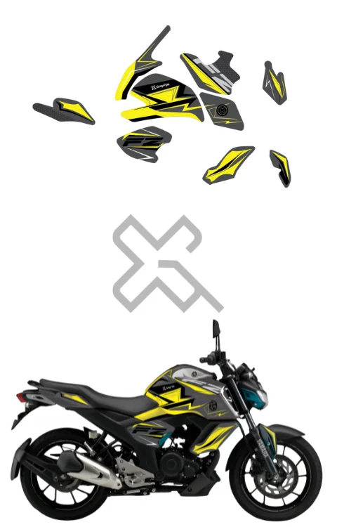 Lightbolt Edition Full Body Sticker Compatible with FZ-S V3/V4 | Sticker Compatible with FZ-S V3/V4 Made In Premium Gloss Vinyl With FPF (Fade Protection Film), Water Proof, Precut Sticker, Pack Of 1 Compatible with Both Side